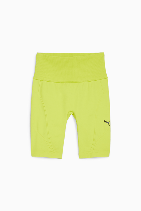 SHAPELUXE High-Waisted Women's Biker Shorts, Lime Pow, extralarge