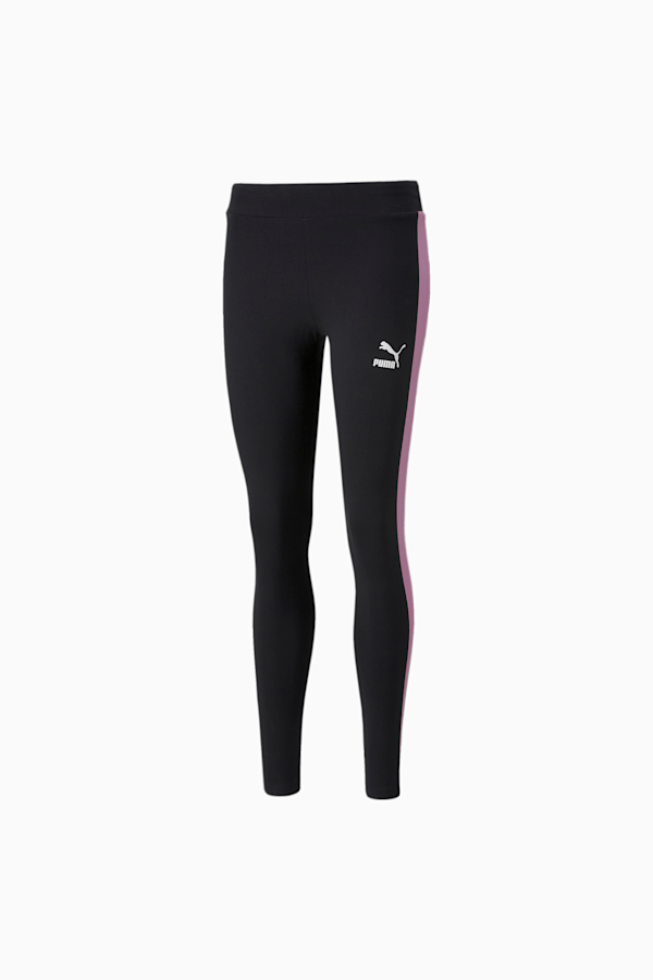 Iconic T7 Women's Leggings, Puma Black-Opera Mauve, extralarge