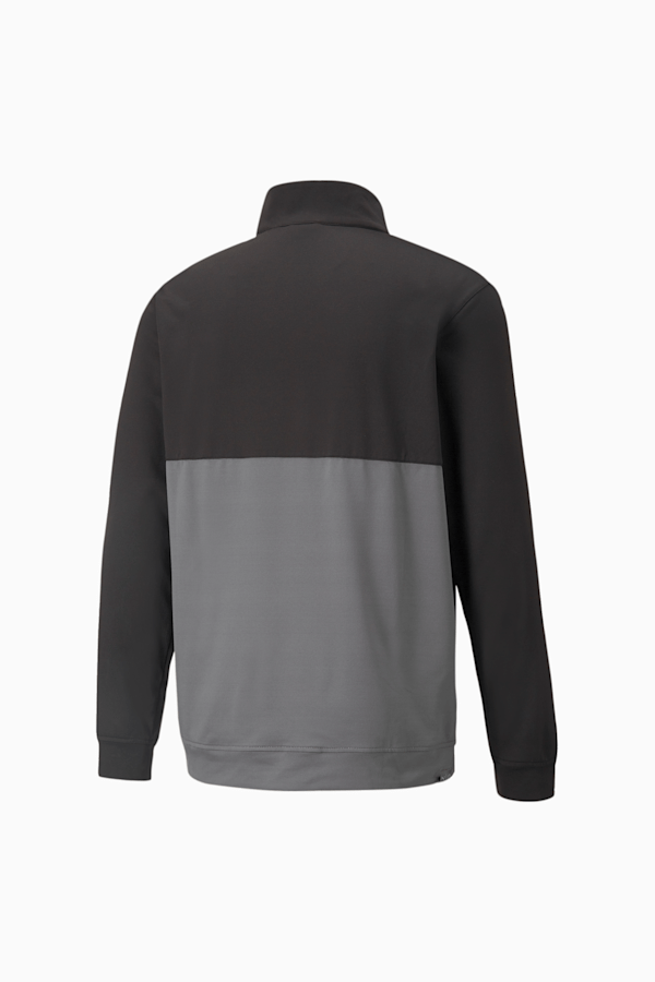 Gamer Colourblock Quarter-Zip Men’s Golf Pullover, Puma Black-QUIET SHADE, extralarge
