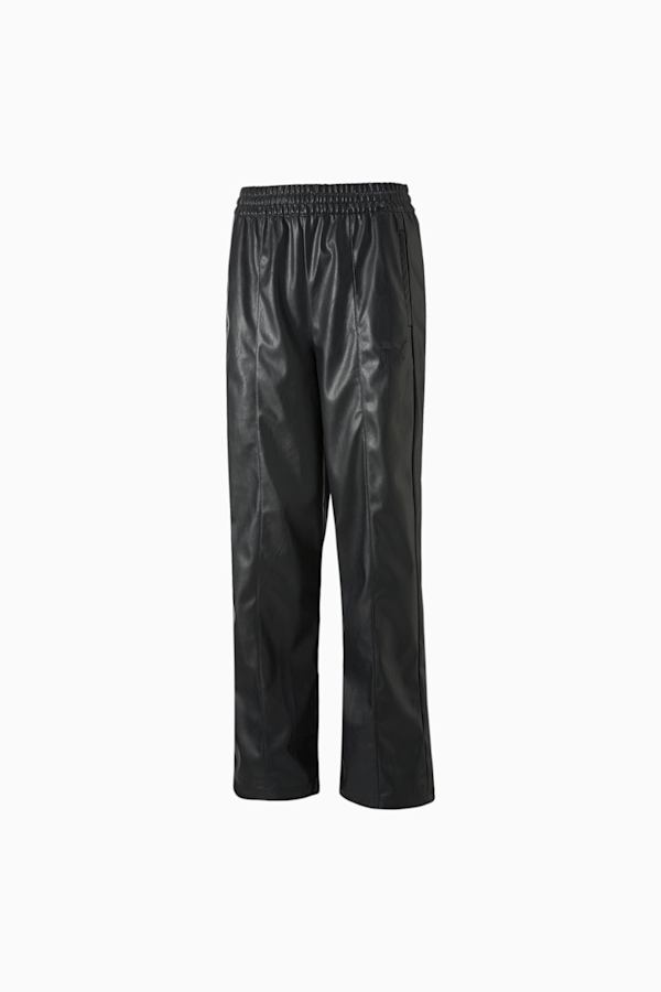 T7 Faux Leather Women's Pants, Puma Black, extralarge