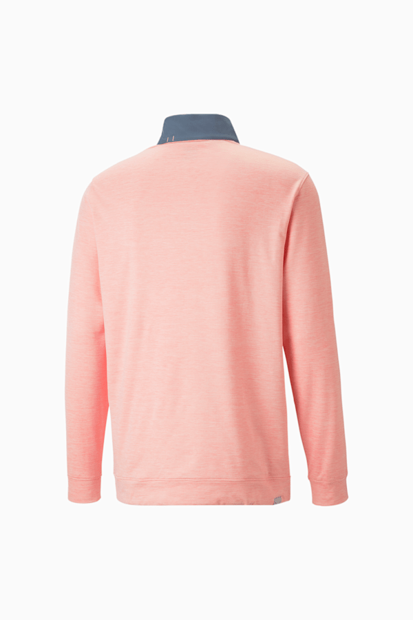 Cloudspun Colourblock Quarter-Zip Golf Sweatshirt Men, Evening Sky-Flamingo Pink Heather, extralarge-GBR