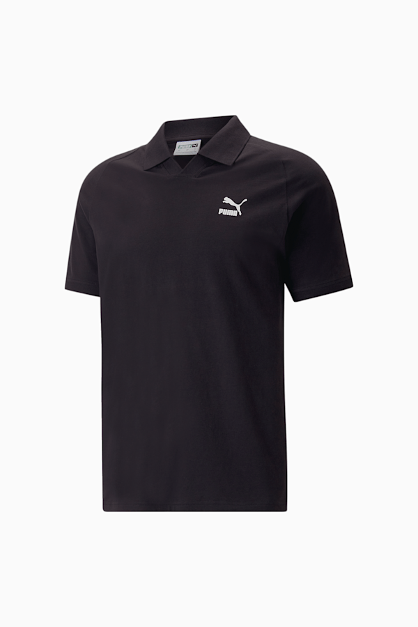 Classics V-Neck Polo Shirt Men, PUMA Black, extralarge
