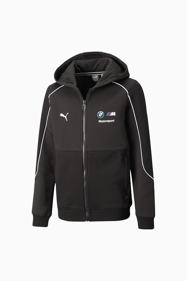 BMW M Motorsport Hooded Sweat Jacket Youth, PUMA Black, extralarge-GBR