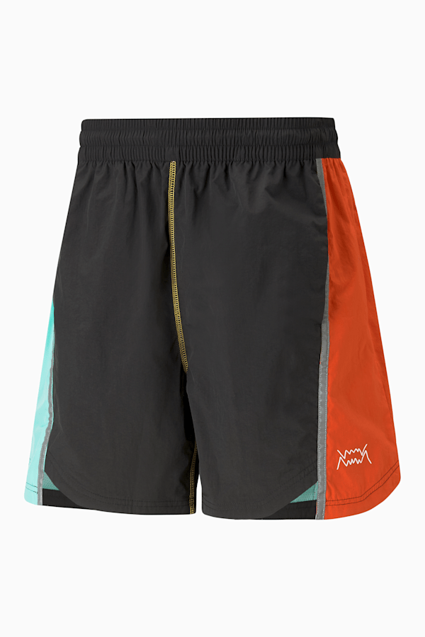 Blocked Shot Basketball Men's Shorts, PUMA Black-colorblock, extralarge