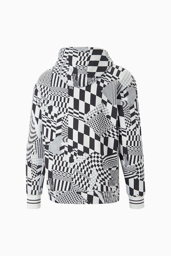 BMW M Motorsport Men's Statement Hoodie, PUMA White-AOP, extralarge