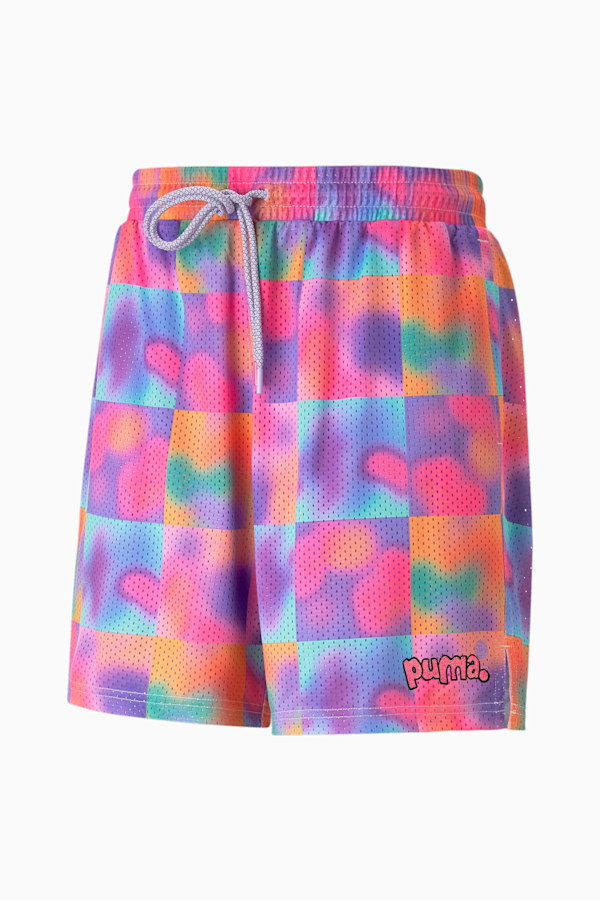 PUMA x 8ENJAMIN Men's Printed Shorts, Electric Peppermint, extralarge
