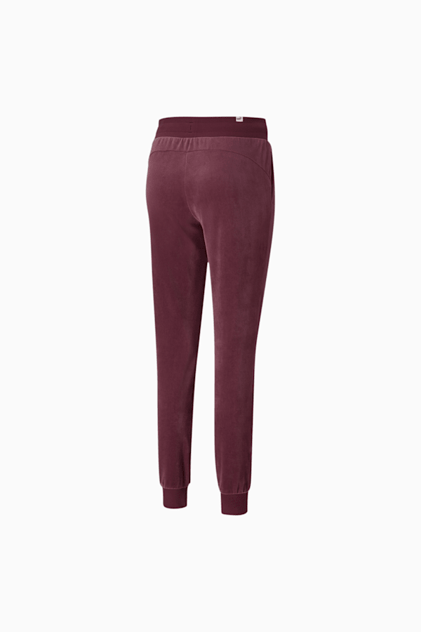 Modern Basics Women's Velour Pants, Burgundy-Silver, extralarge