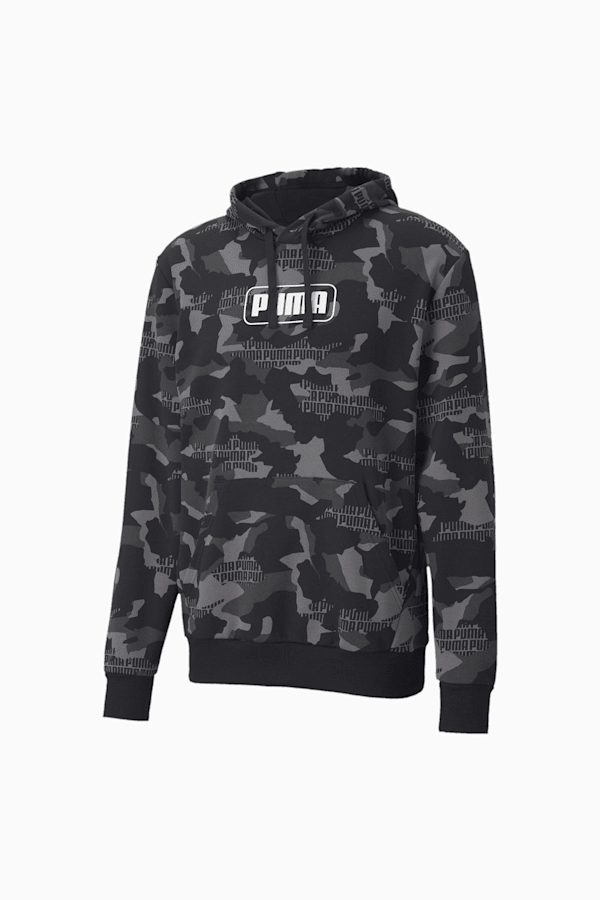 Rebel Camo Men's AOP Hoodie, Cotton Black-AOP, extralarge