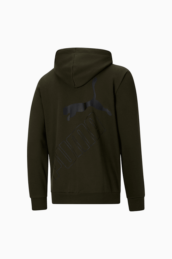 Men's Essential Logo Zip Hoodie in Forest Green