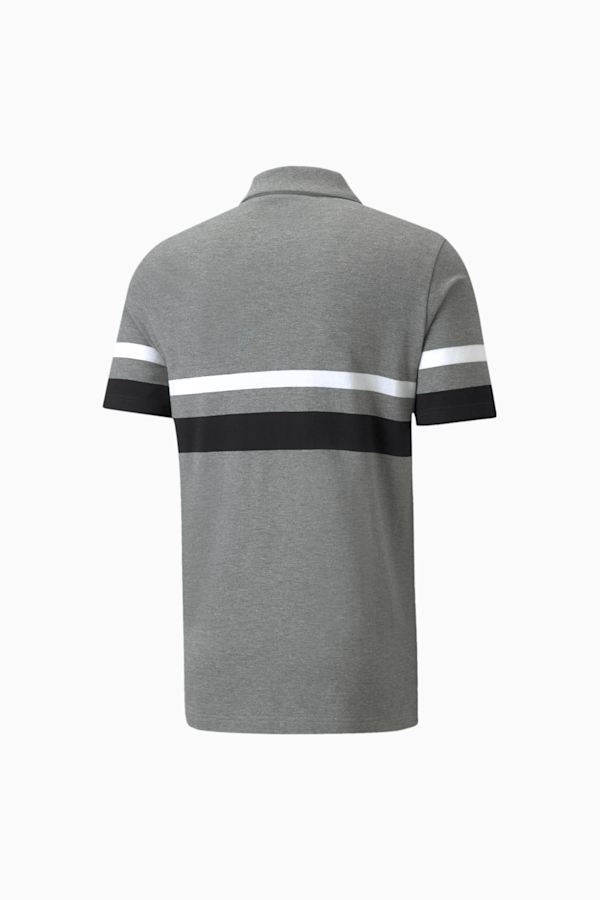 Essentials Stripe Men's Polo Shirt, Medium Gray Heather, extralarge