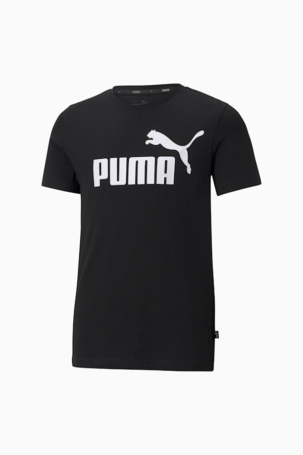 Essentials Logo Boys' Tee, Puma Black, extralarge