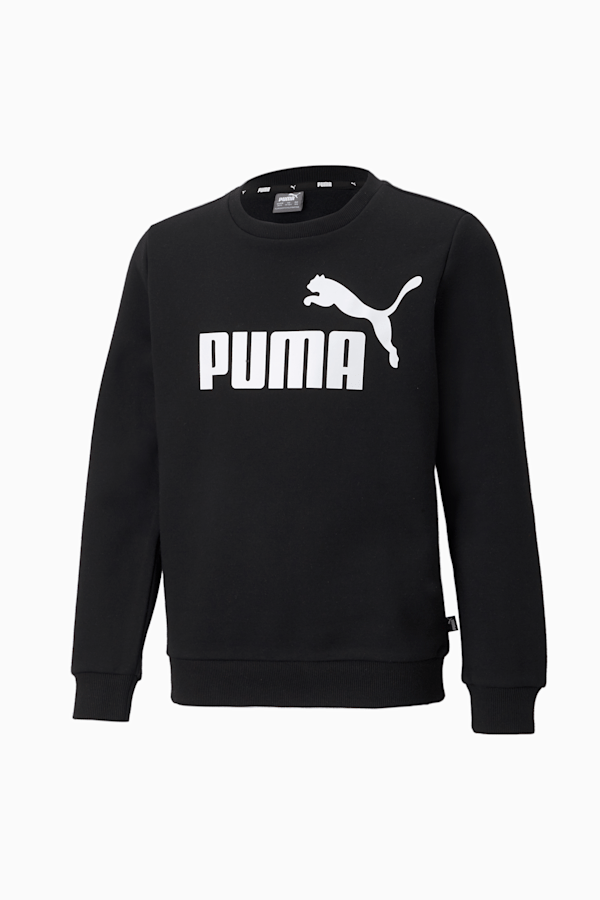 Essentials Big Logo Crew Neck Youth Sweatshirt, Puma Black, extralarge