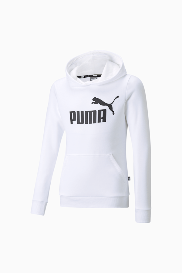 Essentials Logo Youth Hoodie, Puma White, extralarge