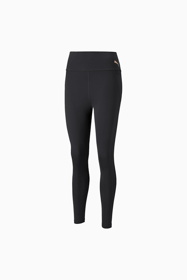 Evostripe High Waist 7/8 Women's Leggings, Puma Black-Gold Metallic, extralarge-GBR