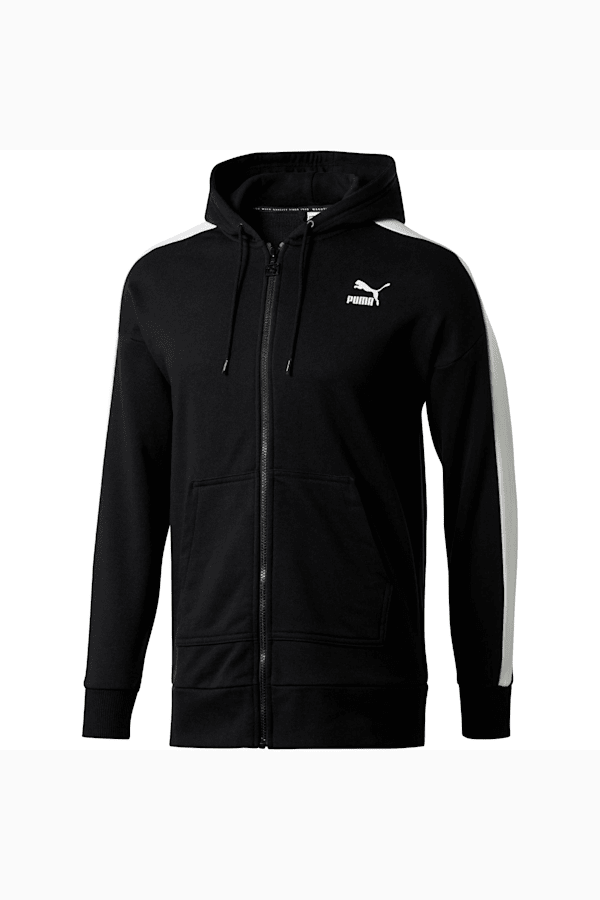 Puma Classics T7 Logo Full Hoody Full Zip Sweatshirt Black