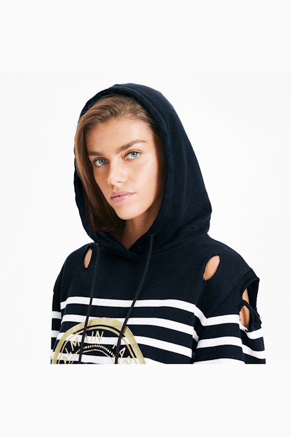 PUMA x BALMAIN Women s Striped Hoodie PUMA