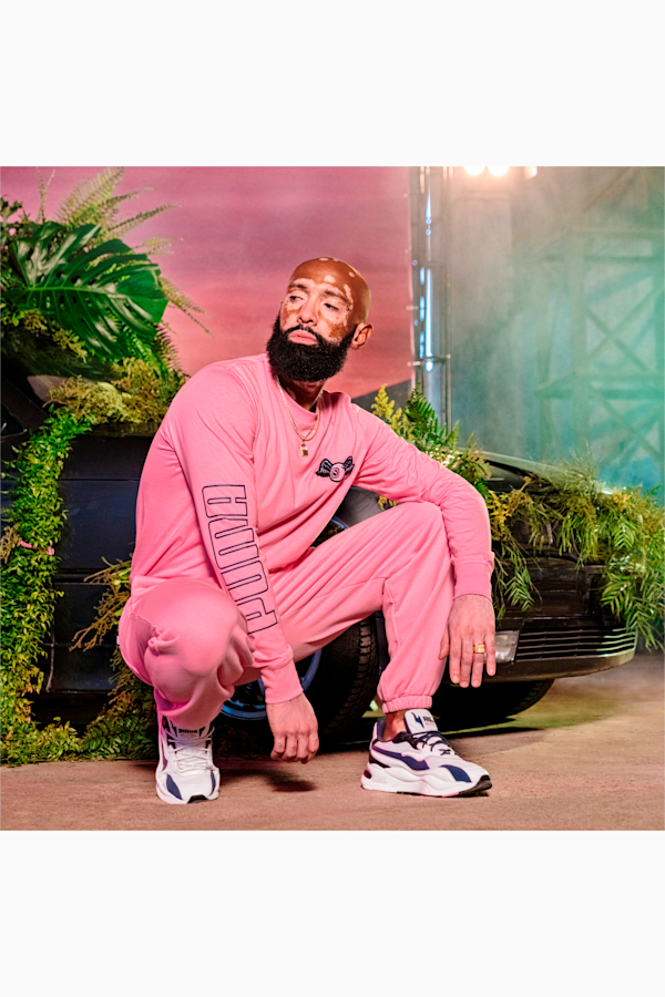 Pink puma tracksuit mens top