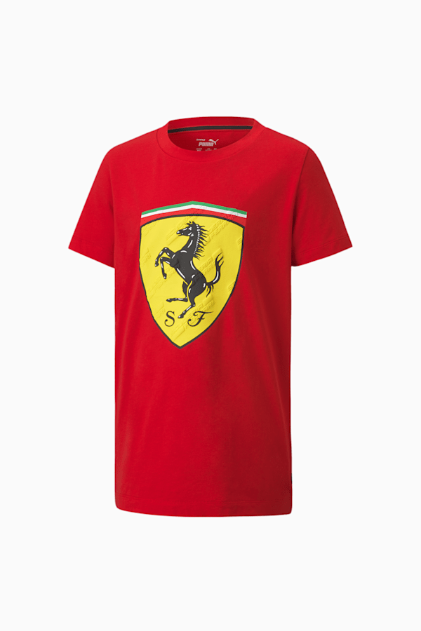 Scuderia Ferrari Race Kids' Big Shield Tee, Rosso Corsa, extralarge