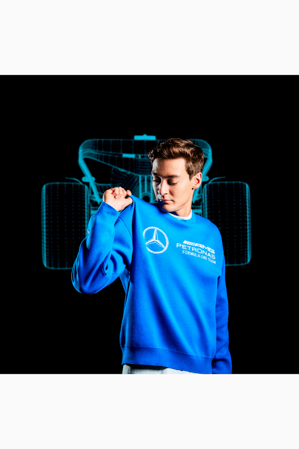 Mercedes-AMG PETRONAS Statement Men's Knitted Motorsport Sweater, Ultra Blue, extralarge