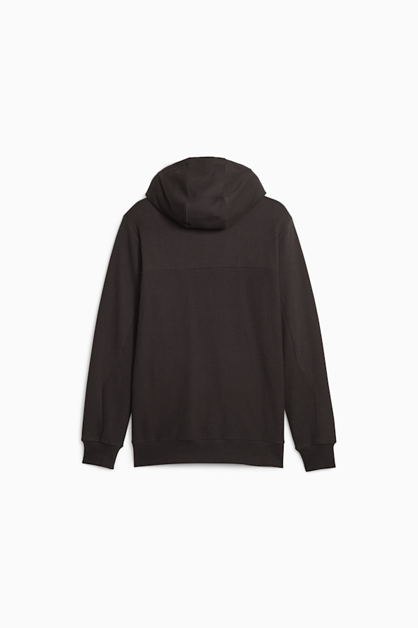 Plain black shop jacket with hood