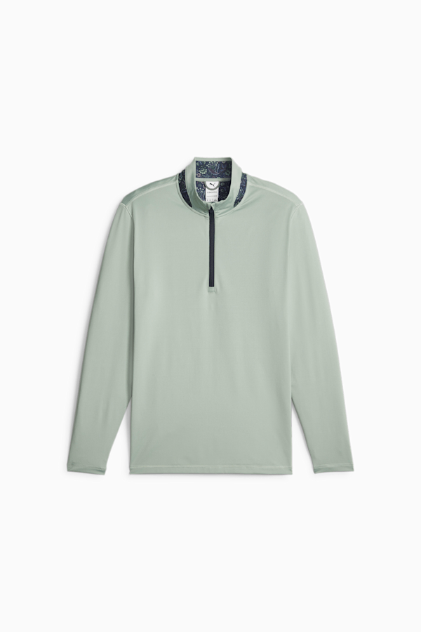 PUMA x LIBERTY Men's Golf Quarter-zip, Green Fog-Navy Blazer, extralarge
