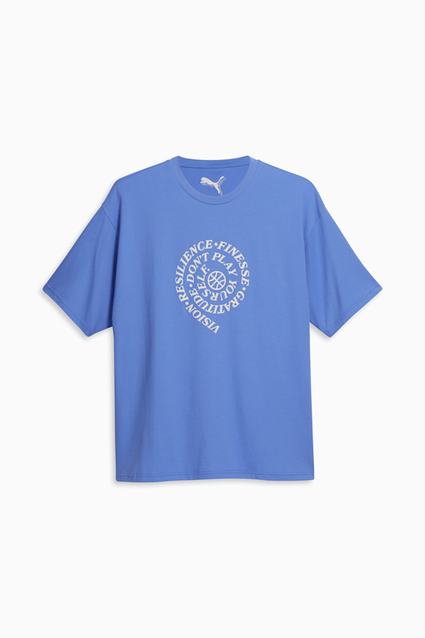 PUMA HOOPS x SKYLAR Culture Women's Basketball Tee, Blue Glimmer, extralarge