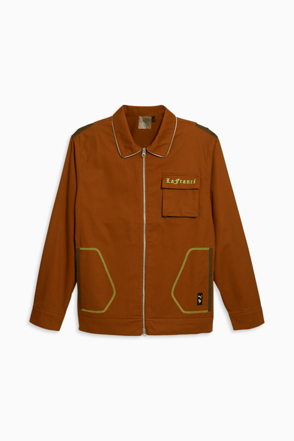PUMA HOOPS x LAFRANCÉ Men's Work Jacket, Teak-Chestnut Brown, extralarge-GBR