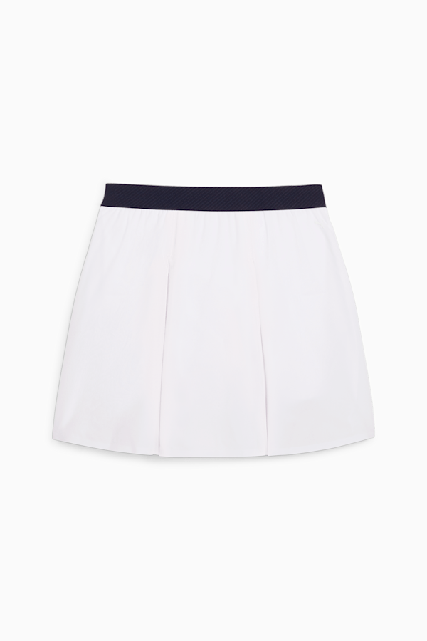 W Club Women's Pleated Golf Skirt, White Glow-Deep Navy, extralarge