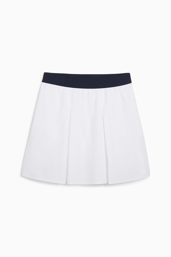 W Club Women's Pleated Golf Skirt, White Glow-Deep Navy, extralarge