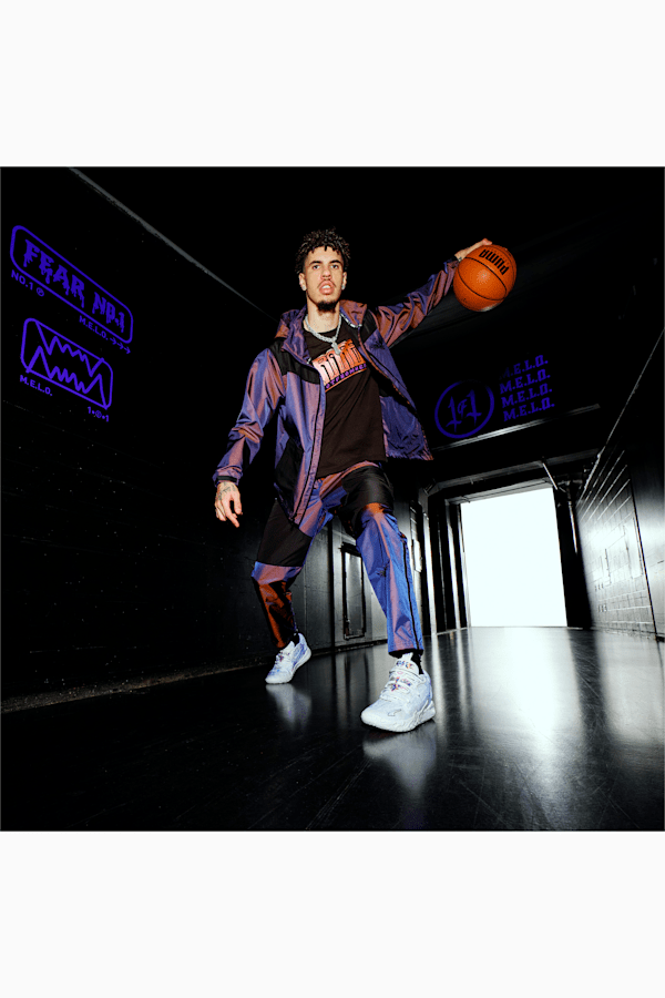 MELO IRIDESCENT Woven Men's Basketball Jacket, Ultraviolet, extralarge
