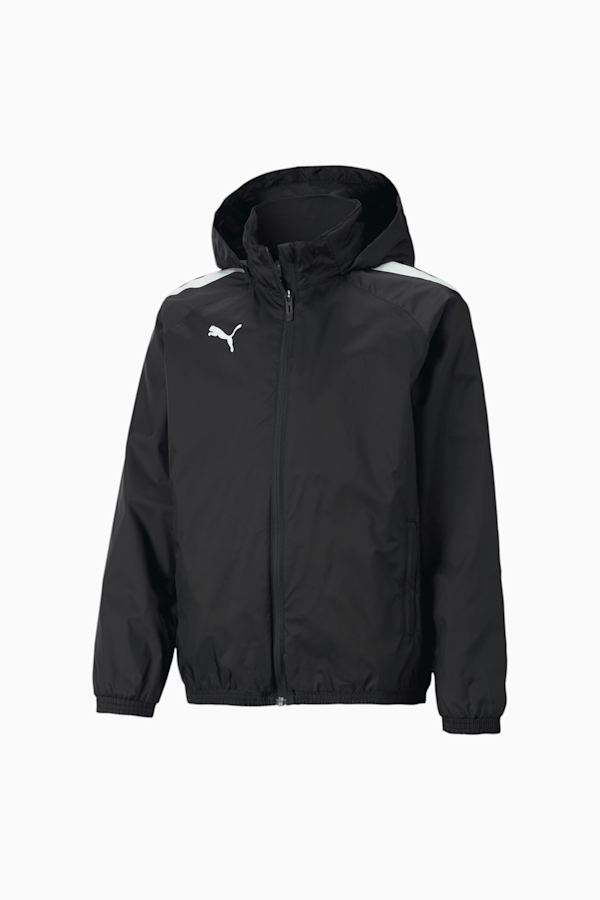 teamLIGA All-Weather Youth Football Jacket, Puma Black-Puma Black, extralarge