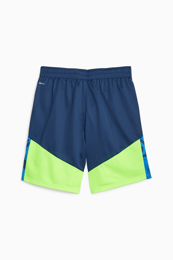 individualCUP Men's Soccer Shorts, Persian Blue-Pro Green, extralarge