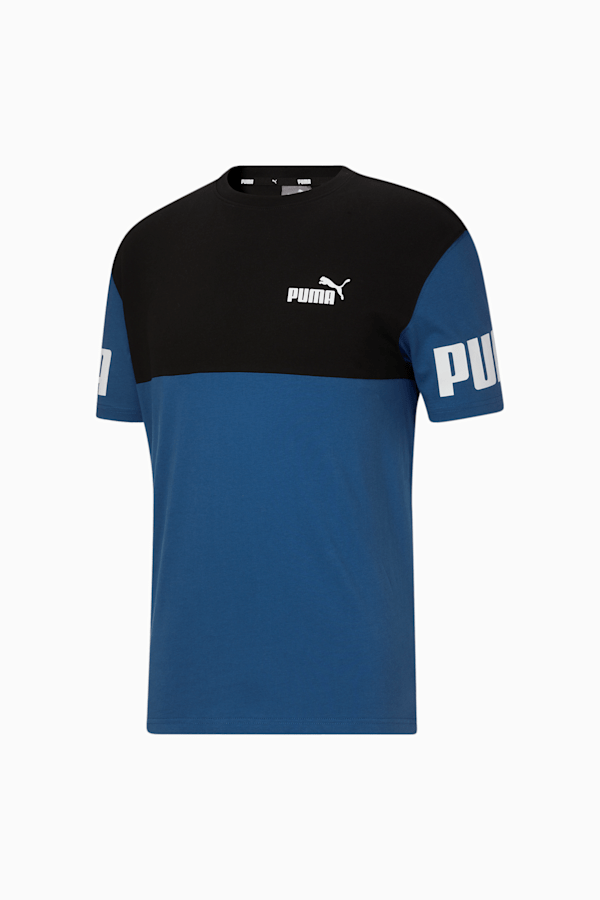 Power Color-Blocked Men's Tee, Lake Blue, extralarge