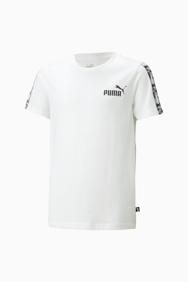 Essentials Tape Camo Tee Youth, PUMA White, extralarge