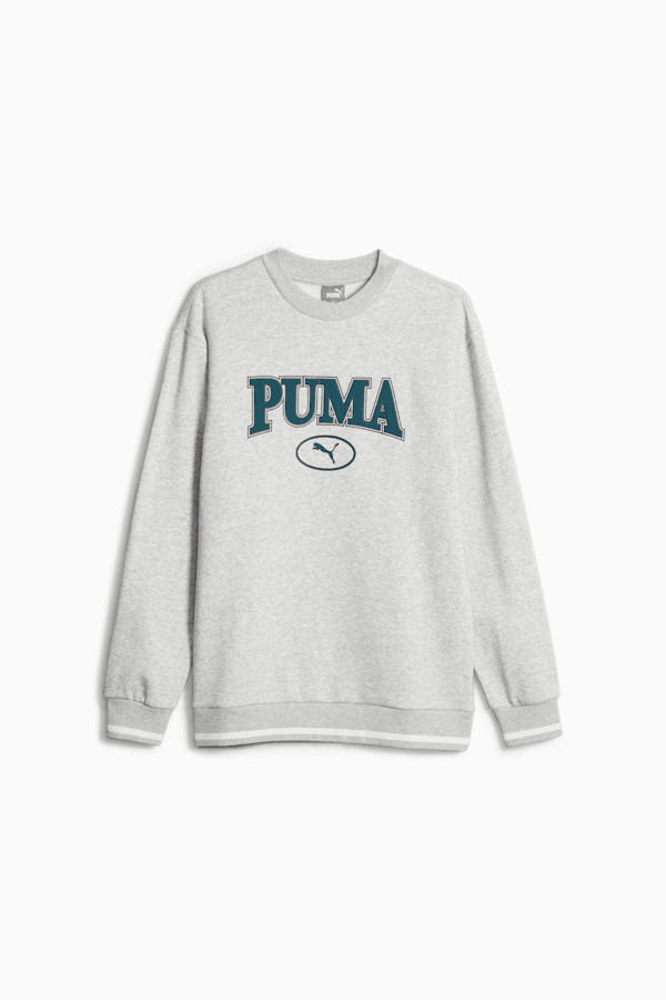 PUMA SQUAD Men's Crew Neck Sweatshirt, Light Gray Heather, extralarge-GBR