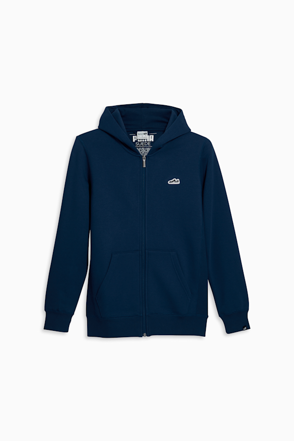 Suede Logo Men's Zip Up, Persian Blue, extralarge