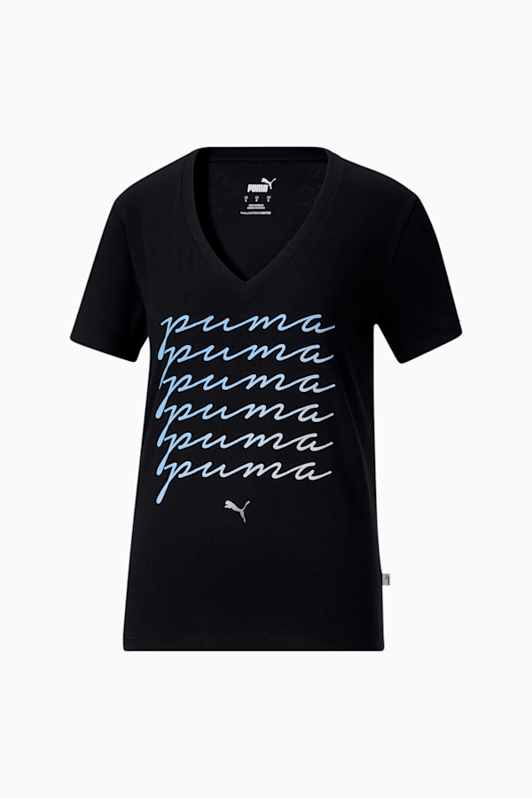Ombre Script Women's Tee , PUMA Black, extralarge