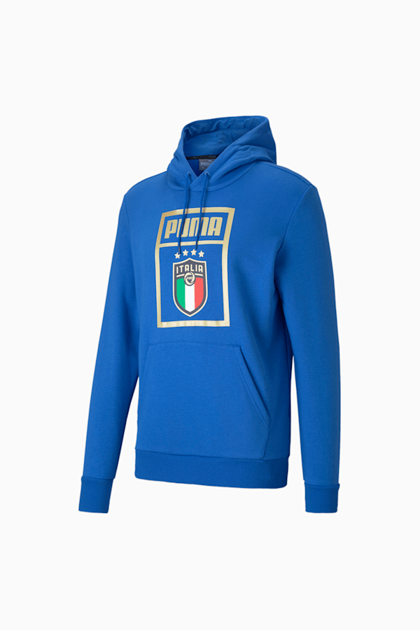 FIGC PUMA DNA Men's Hoodie, Team Power Blue-Team Gold, extralarge