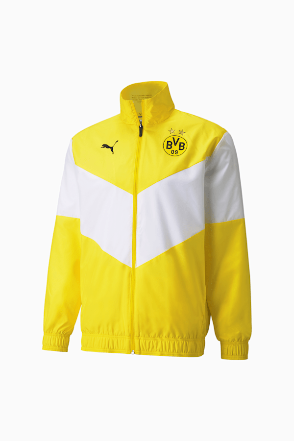 BVB Pre-match Men's Football Jacket, Cyber Yellow, extralarge
