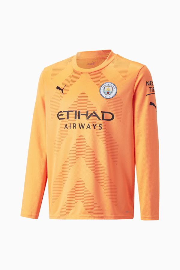 Manchester City F.C. Football Goalkeeper Long Sleeve Replica Jersey Youth, Neon Citrus, extralarge-GBR