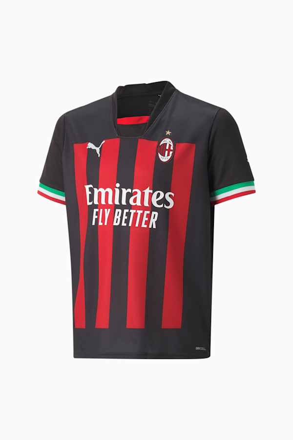 A.C. Milan Home 22/23 Replica Jersey Youth, Puma Black-Tango Red, extralarge