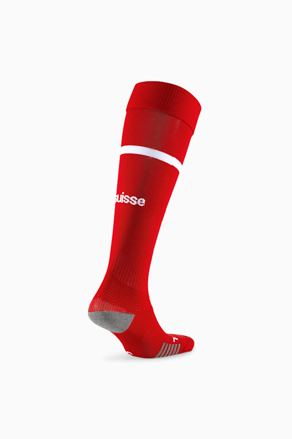 Switzerland Football Banded Replica Socks Men, Puma Red-Puma White, extralarge