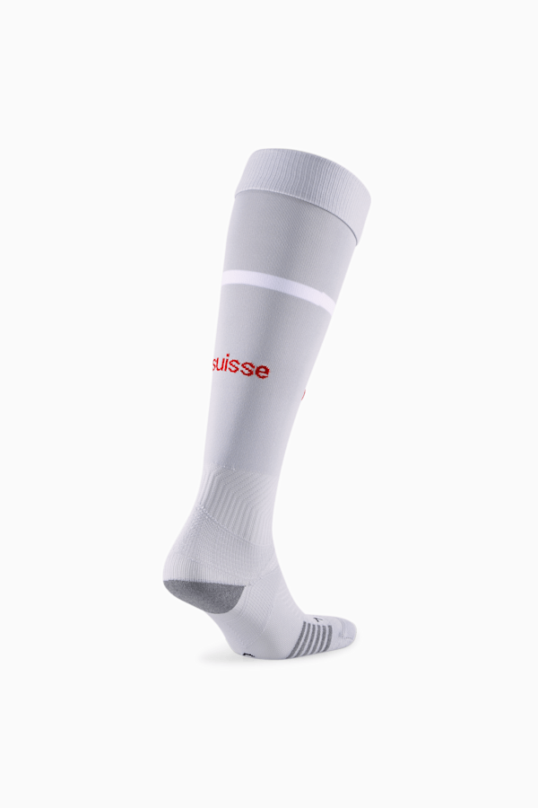 Switzerland Football Banded Replica Socks Men, Harbor Mist-Puma Red, extralarge