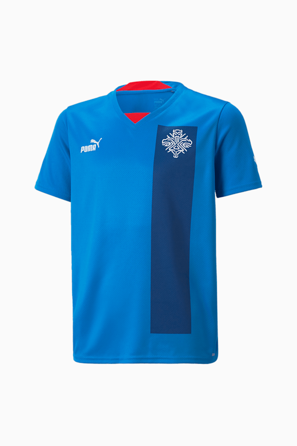 Iceland Home 22/23 Replica Jersey Youth, Electric Blue Lemonade, extralarge