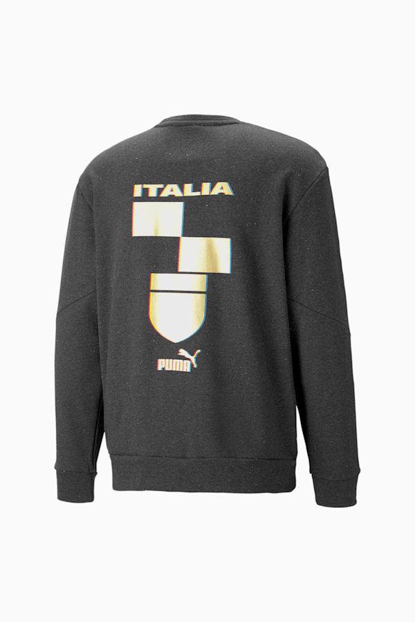 Italy ftblCulture Crewneck Sweater Men, Dark Gray Heather-Puma Team Gold, extralarge