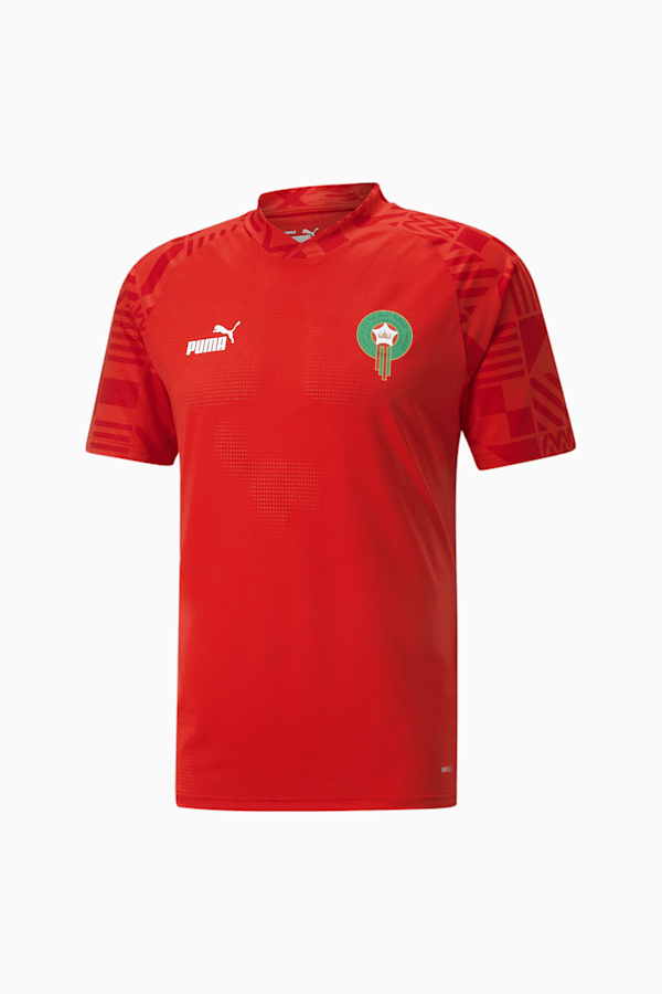 Morocco Football Pre-match Jersey Men, Puma Red-Power Green, extralarge