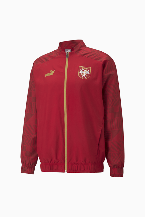 Serbia Football Pre-match Jacket Men, Chili Pepper-Victory Gold, extralarge-GBR