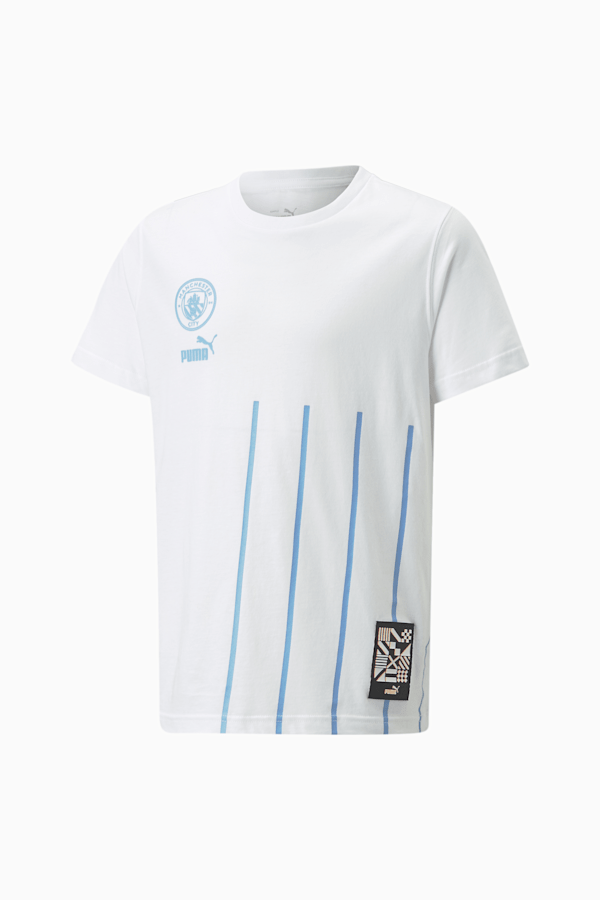 Manchester City F.C. ftblCulture Tee Youth, Puma White-Team Light Blue, extralarge-GBR