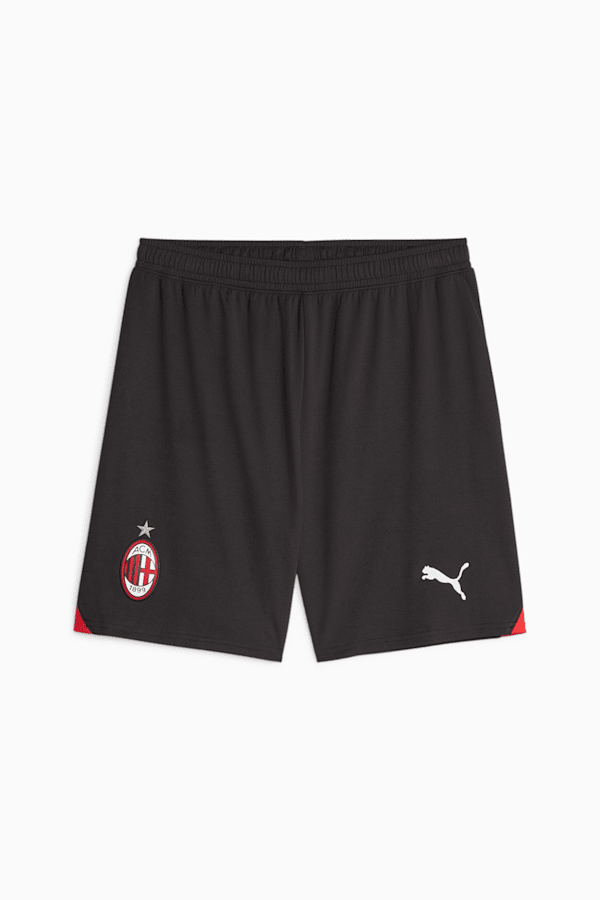 AC Milan Men's Soccer Shorts, PUMA Black-For All Time Red, extralarge
