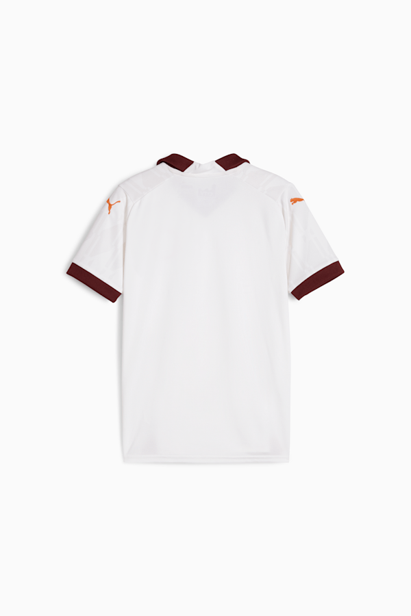 Manchester City 23/24 Big Kids' Away Jersey, PUMA White-Aubergine, extralarge